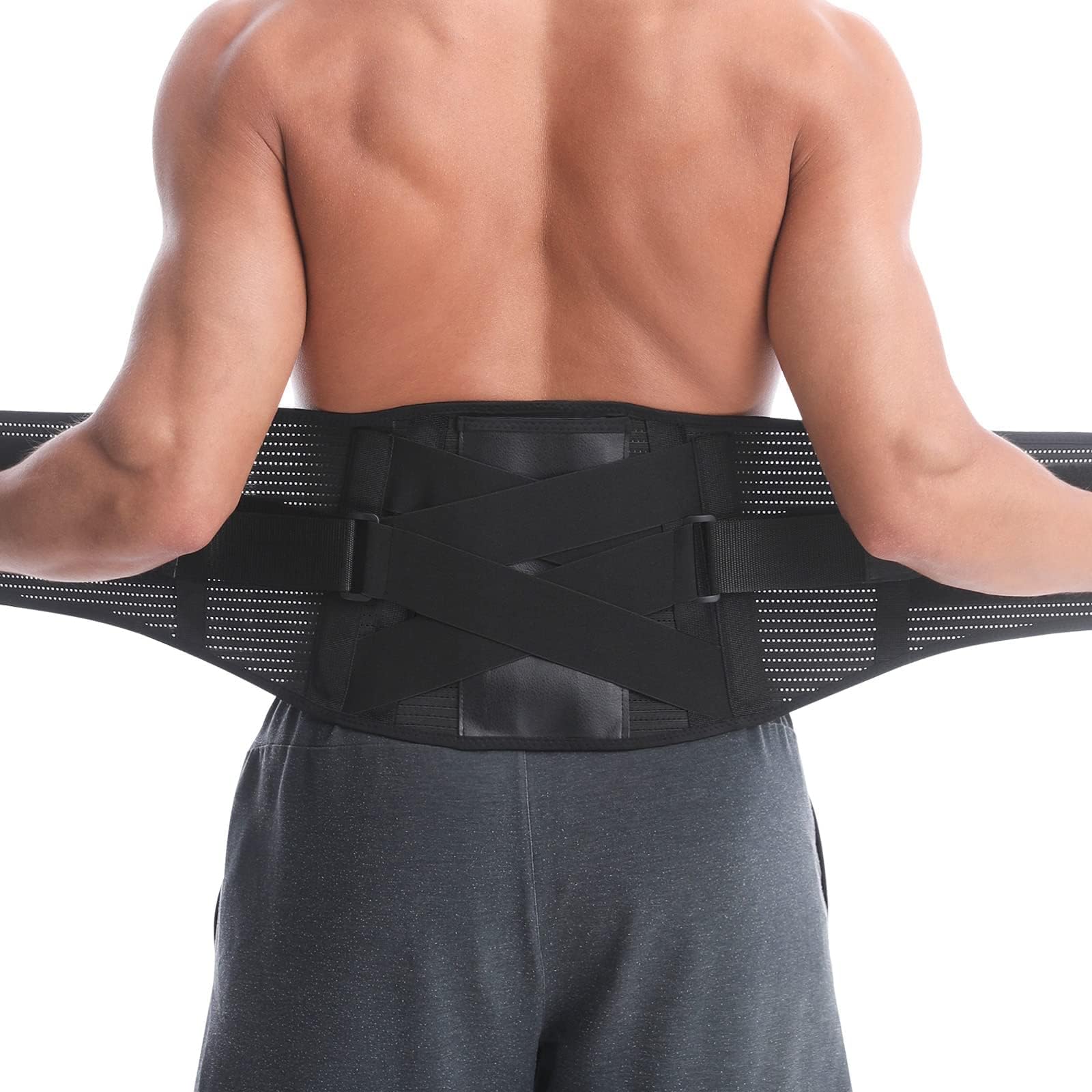 Back Brace for Lower Back uncomfortable Relief - Back Support Belt for Women & Men, Removable Stays for Lower Back Support with (Large)