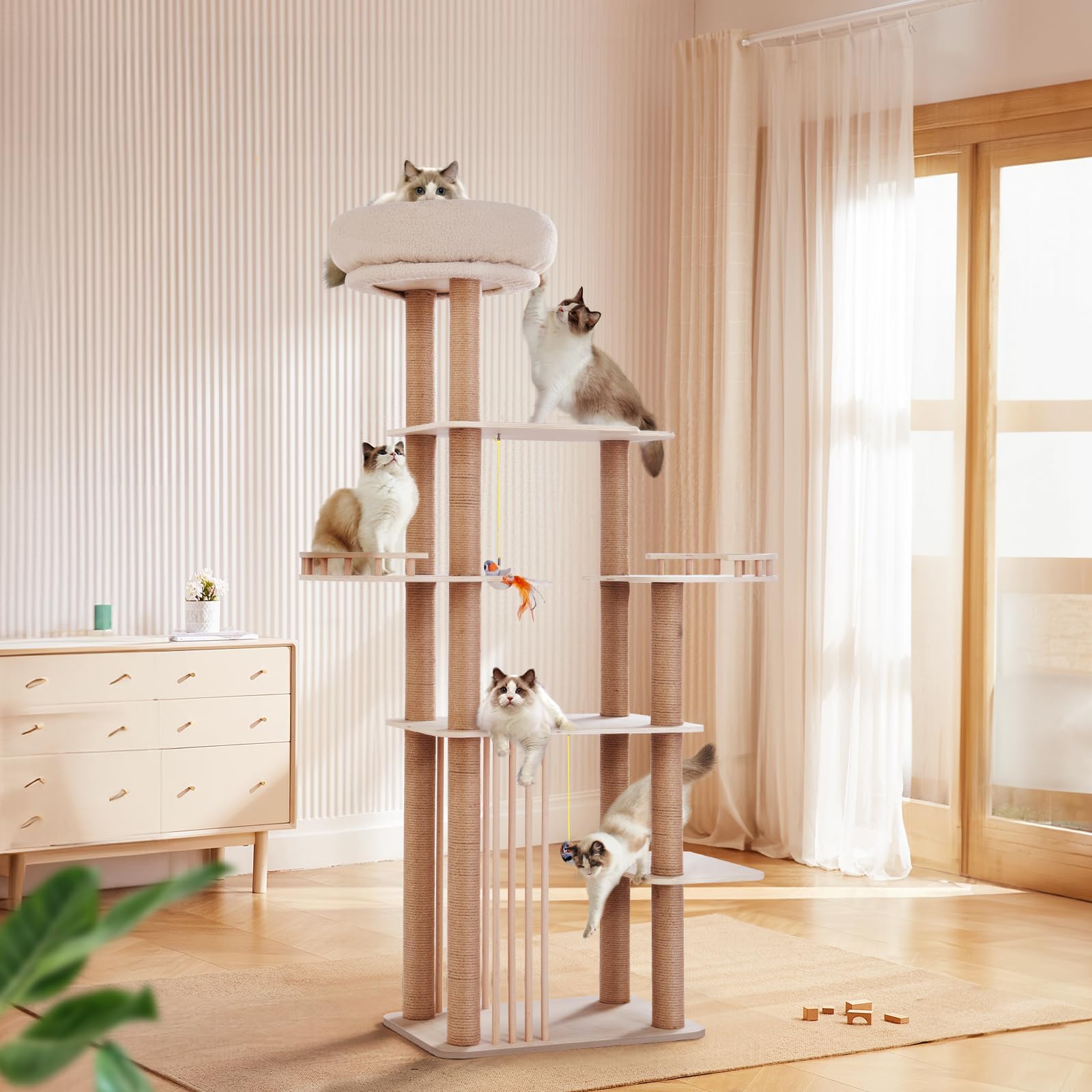 Amazon.com : Choc chick Wood Cat Tree for Indoor Cats Large Adult