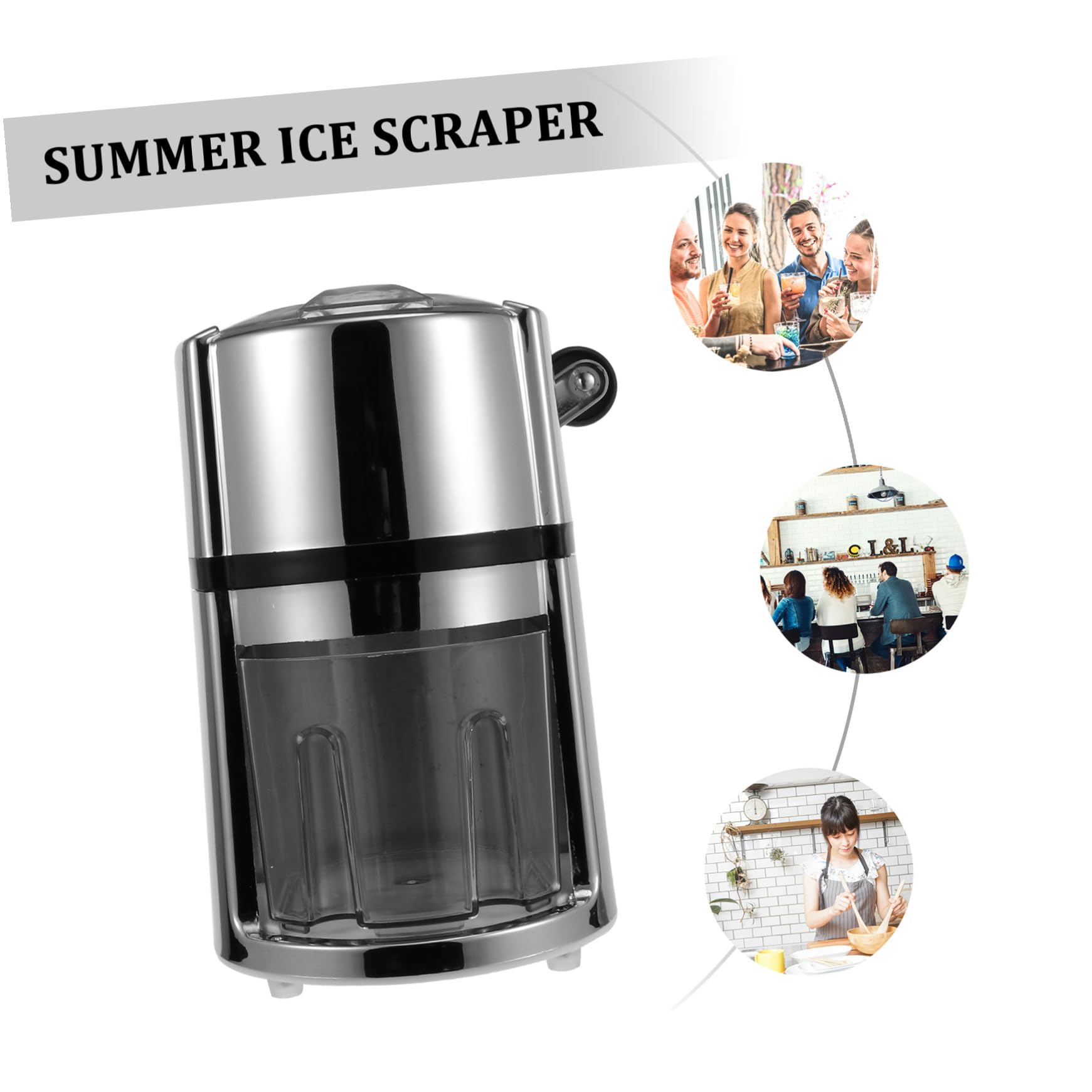 Toddmomy Trituradora Hielo Manual Portátil con Manivela Picadora Hielo Abs Acero Inoxidable para Granizados para Bebidas y Cócteles sin Electricidad Uso Doméstico y Bar