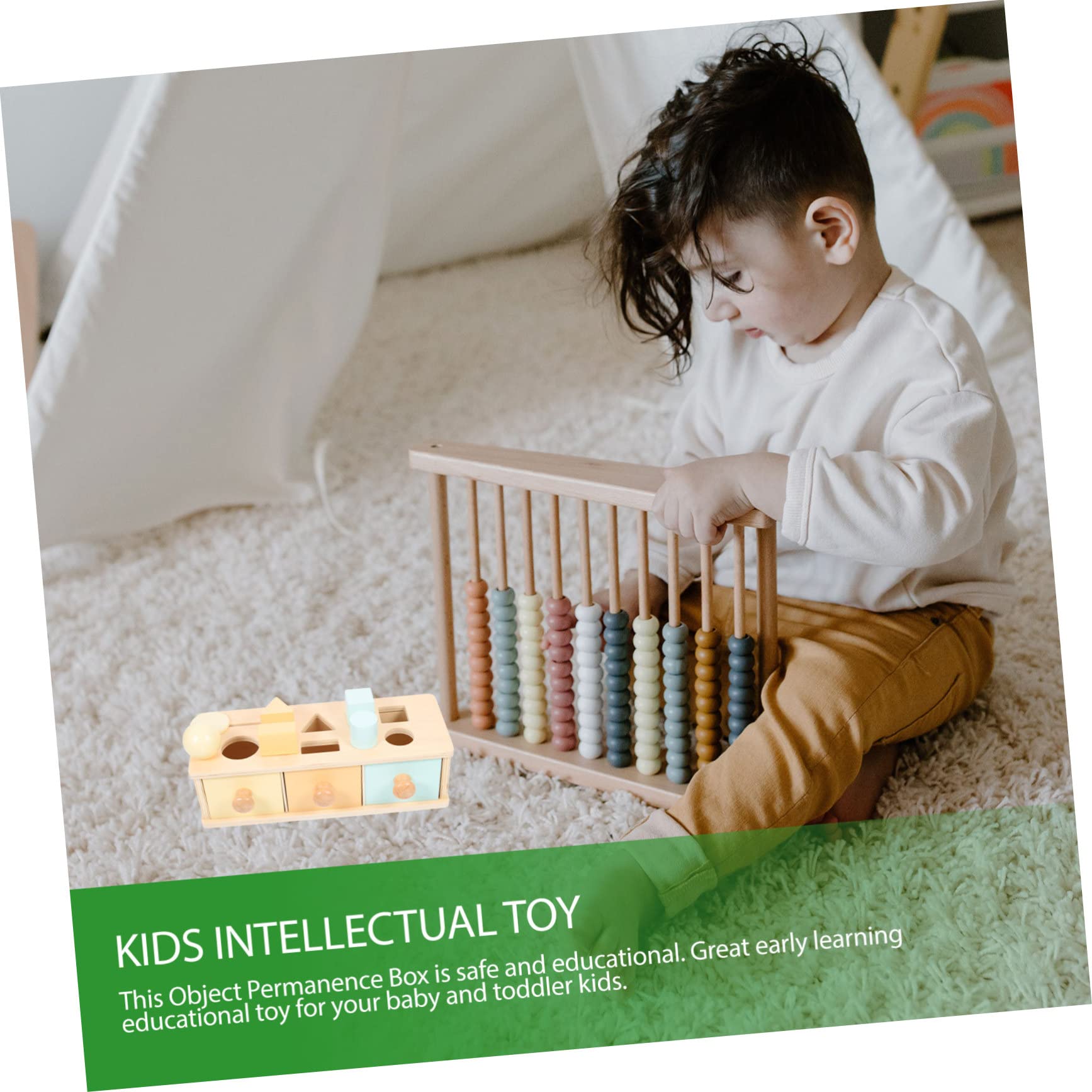 Caja de Permanencia del Objeto de Madera, Juguete Educativo
