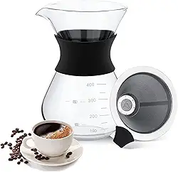 CAFETEIRA DE VIDRO NAO ELETRICA 400ML C COADOR USO DOMESTICO