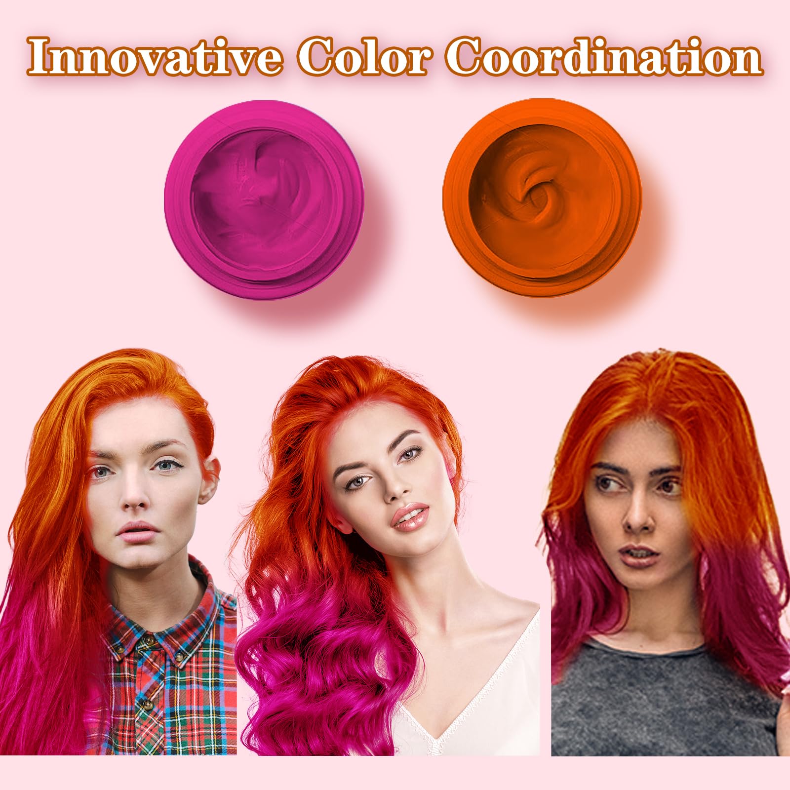 Amazon | COLAYERIST男女兼用のピンク一時カラーオッシャブルなヘア