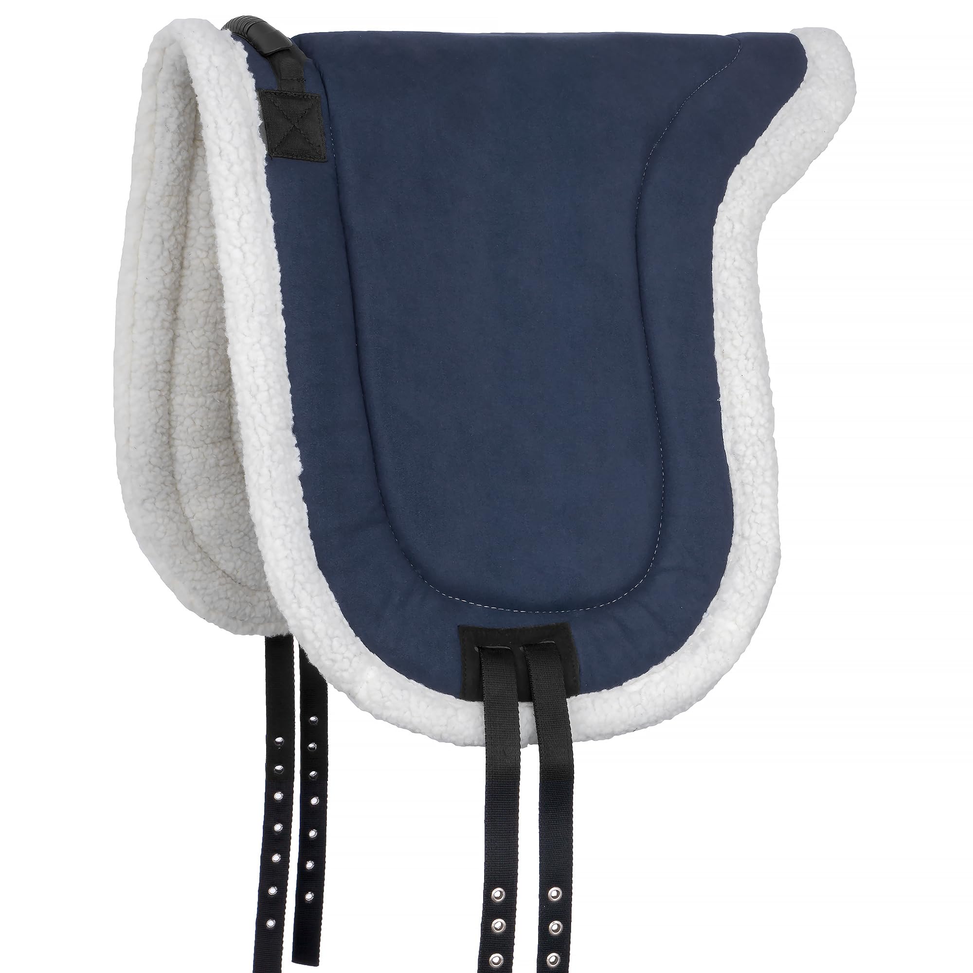 Start Fun Reitpad mit Haltegriff – Bareback Pad für Reiten ohne Sattel – Reitkissen mit Steigbügelriemen – rutschfest & bequem – für Anfänger, Kinder & Freizeit (Dunkelblau, Full (Warmblut))