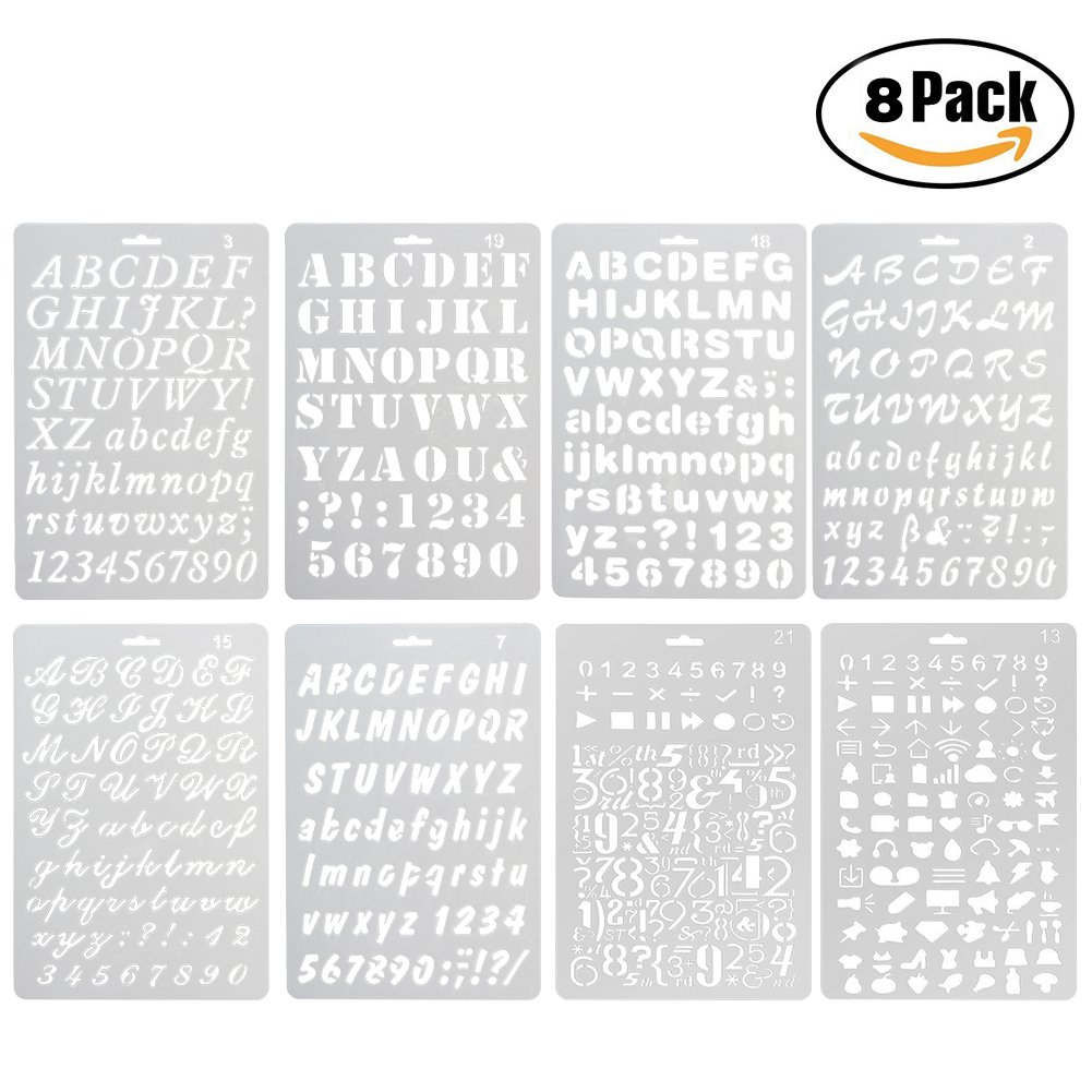 ZUKEY8PCS Alphabet Painting Assorted Styles Plastic Number and Letter