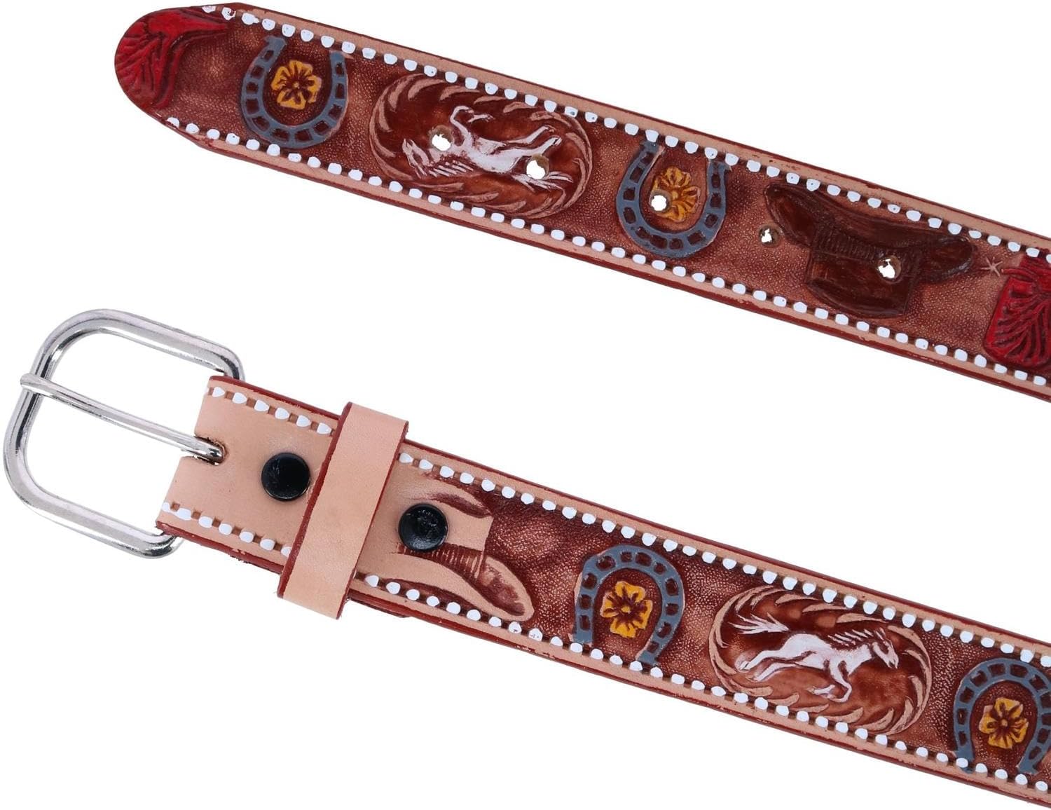 CTM Boys Cowboy Print Embossed Belt