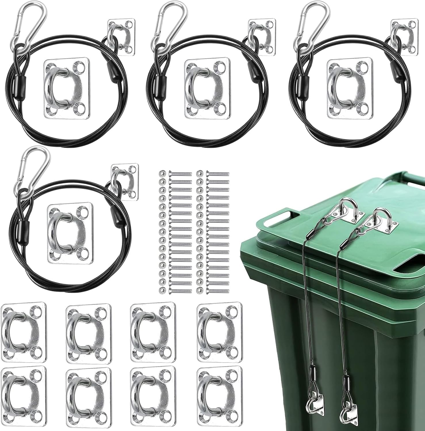 ziyue 4 Set Trash Can Lid Lock 21.6" Upgraded Heavy Duty