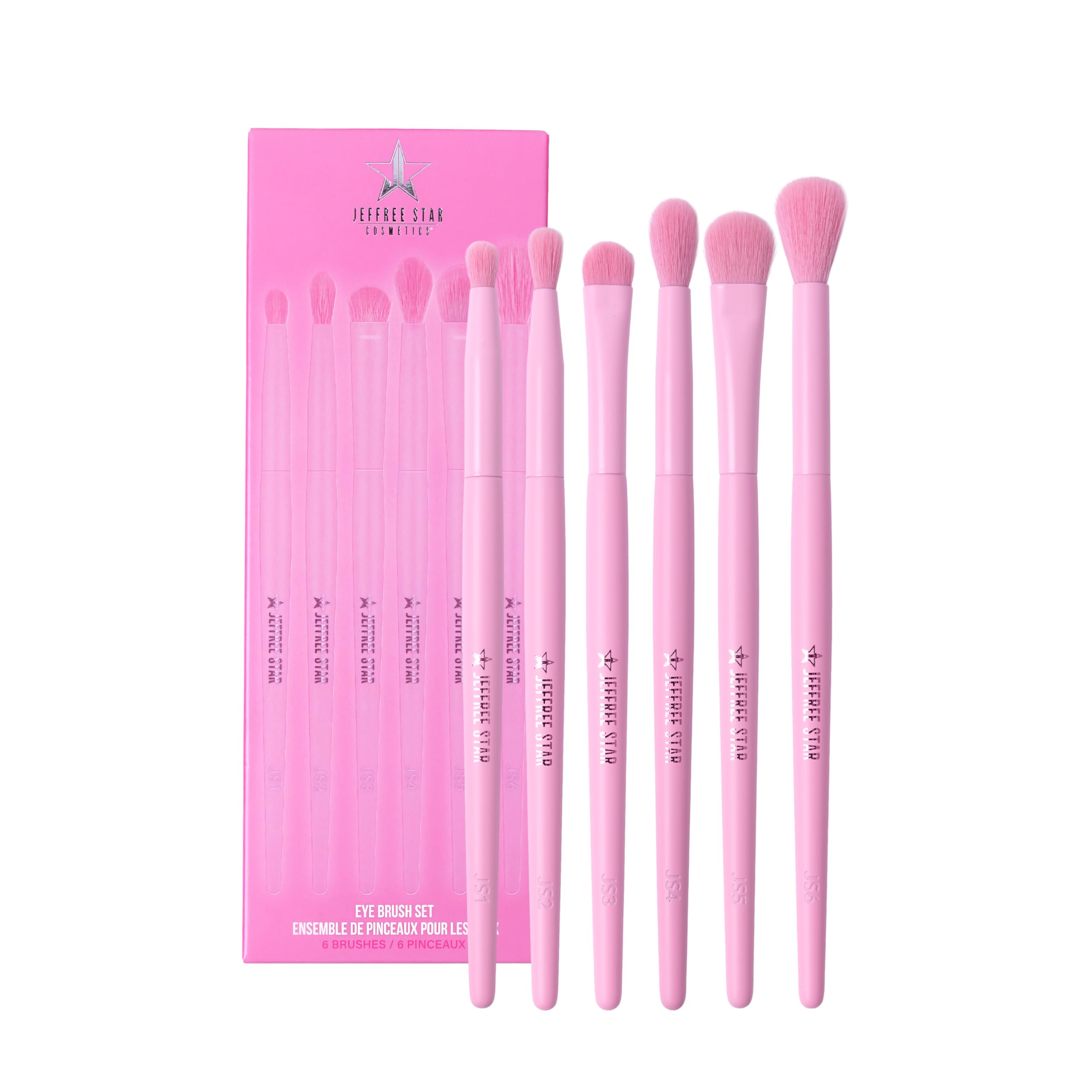 Jeffree Star Set di 6 pennelli professionali per trucco, setole sintetiche, cruelty-free e vegani, per l'applicazione e la miscelazione di ombretti