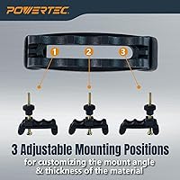 Vista 3 de POWERTEC Abrazaderas de Sujeción T-Track para Carpintería Paquete de 4 - Abrazaderas Multiposicionales para Banco de Trabajo Portátil Arachni-Flex