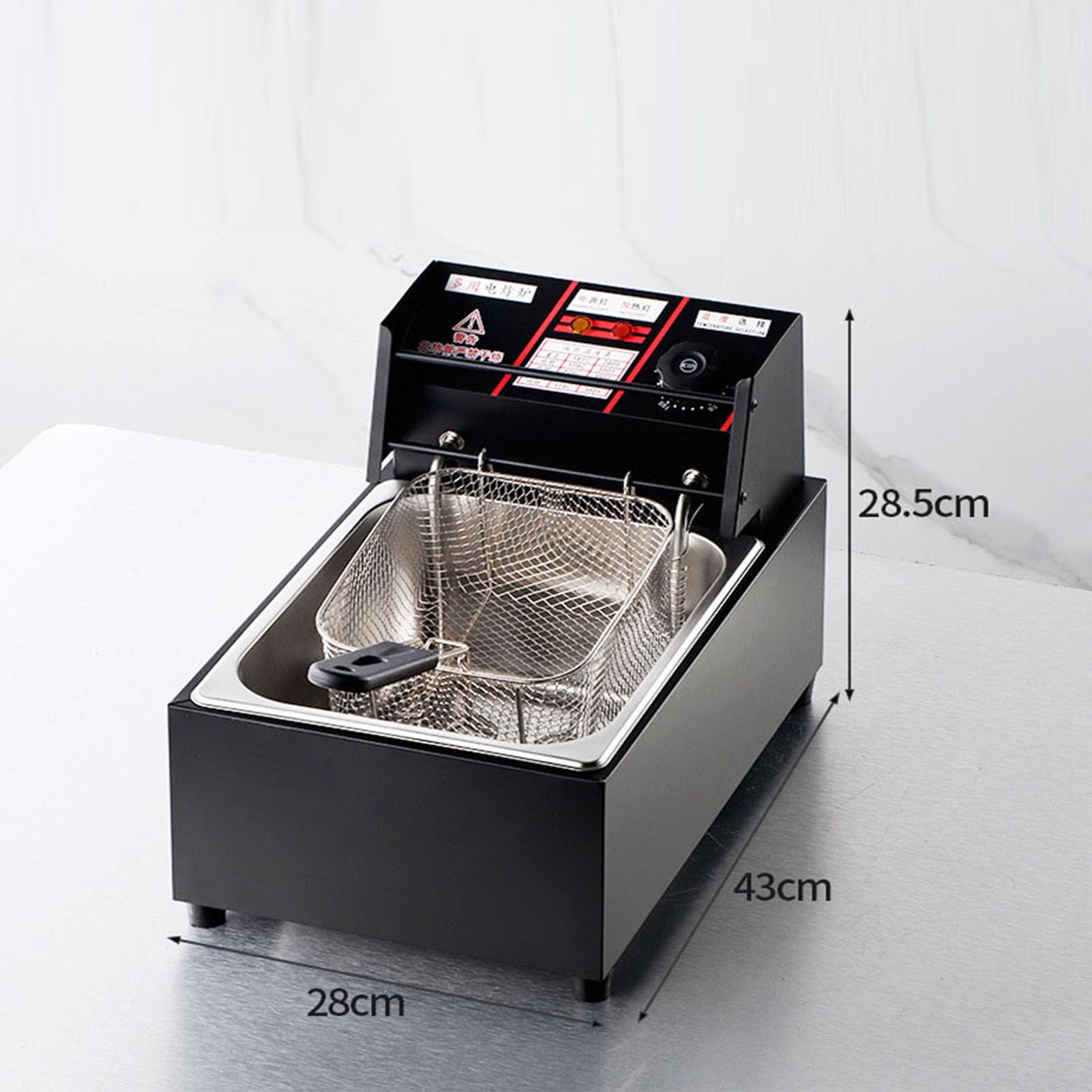 Friggitrice Commerciale in Acciaio Inox, friggitrice elettrica a Doppia Vasca in Acciaio con cestelli, friggitrice elettrica da banco per Uso Domestico e nei ristoranti