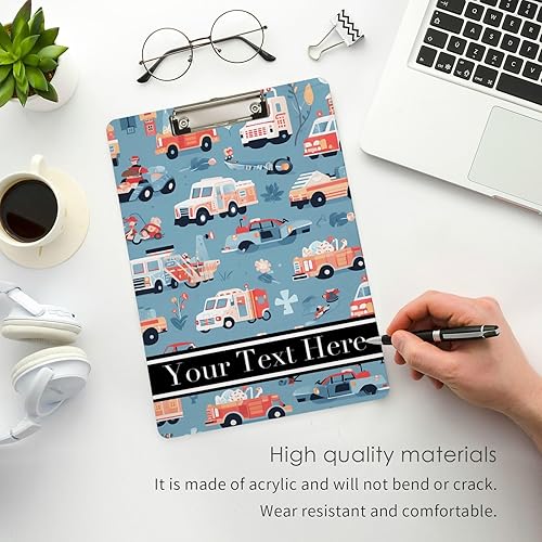 Miniatura 5 de Nombre Portapapeles acrílico personalizado tamaño carta A4 lindo clip tablones para profesores, enfermeras, médicos, estudiantes y niños camión de
