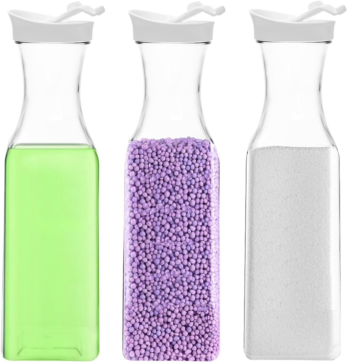 Laundry Detergent Dispenser,50oz Powder Laundry Detergent Container,Fabric Softener Dispenser Laundry Soap Dispenser for Laundry Room Organization and Storage,3 Pack