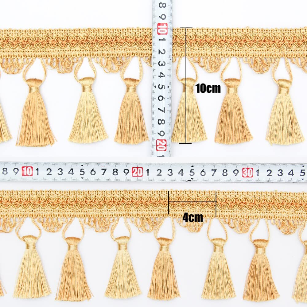 DIY Gold Quasten-Spitze – 4.5 M Rolle, Polyester, Für Näharbeiten, Möbeldekoration & Kostüme