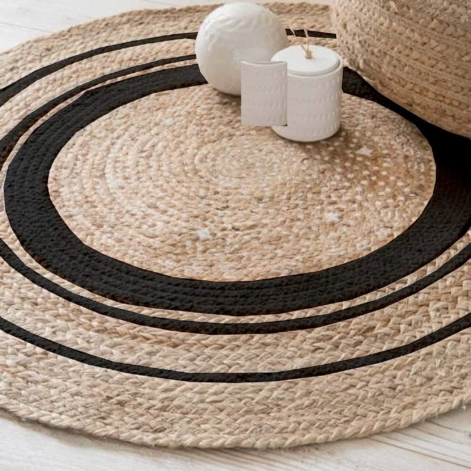 Handwoven Jute Rug - Natural & Reversible -24