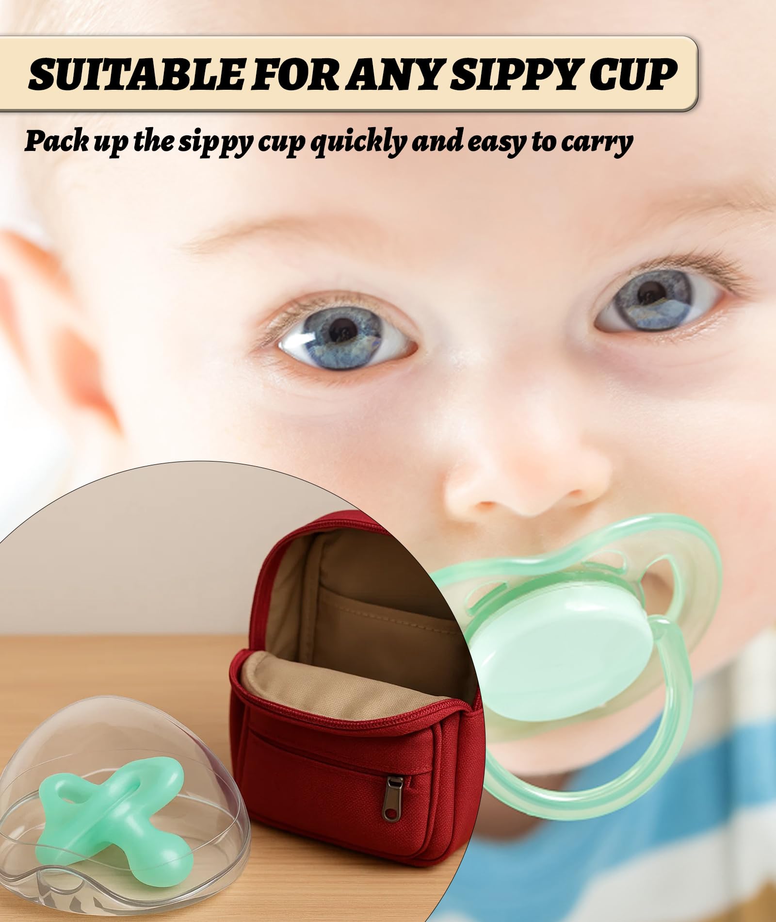 IN-IMAGINE 4 Pcs Pacifier Case, Protection Box, Dummy Case Multi-Purpose Storage for Essentials Compact Organizer, Storage Box for Pacifiers, Suitable for Newborns and Mothers 3