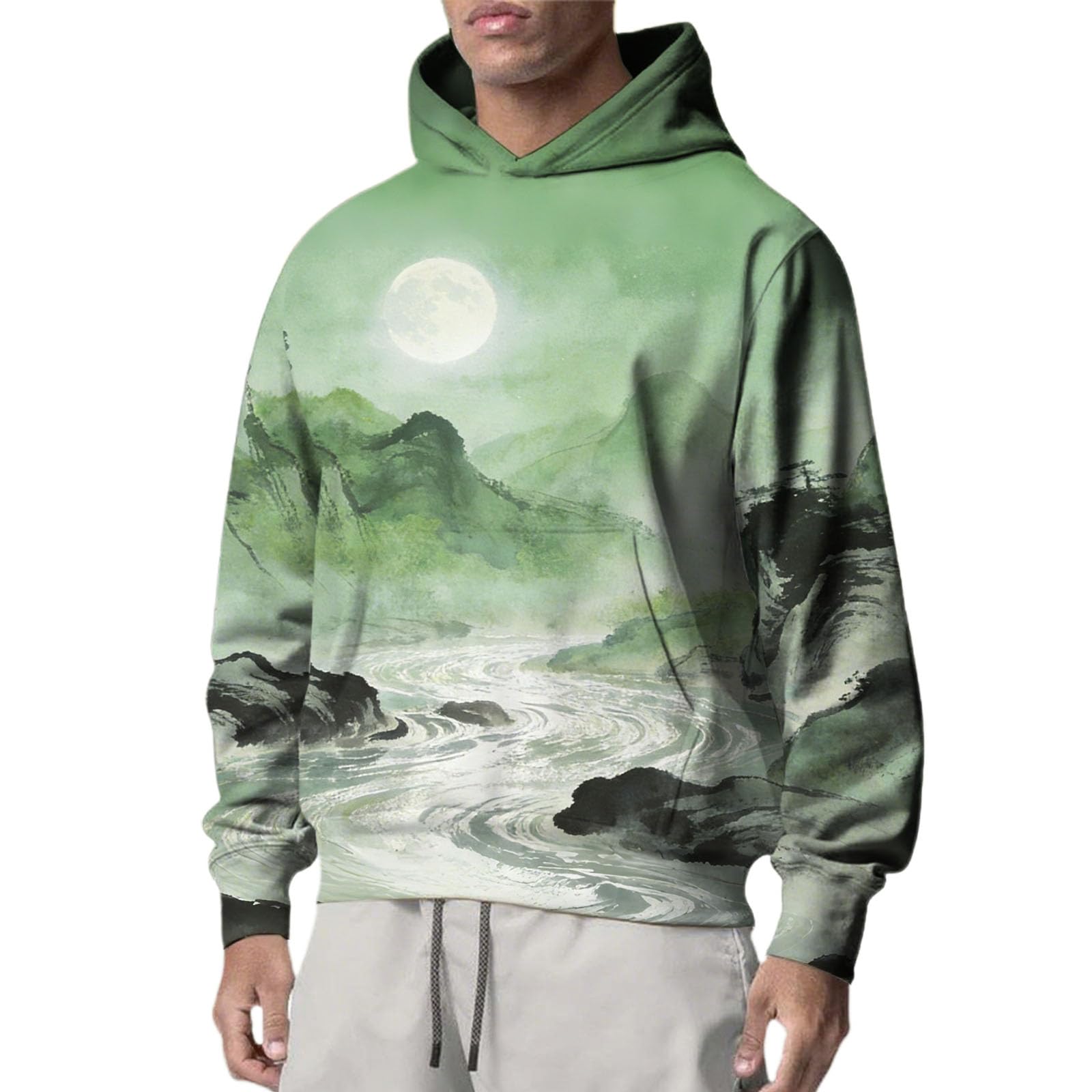 Sudaderas con Capucha Corta Camisa De Manga para Hombre 2026, Informal Moderna Marca (Mint Green, XL) Proteccion Solar Artículos Pesca UV Muscle Fit Ropa Boxeo Sudadera Cremallera