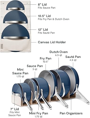 Miniatura 3 de Caraway Juego de utensilios de cocina de cerámica antiadherente de lujo (16 piezas) ollas, sartenes, tapas y almacenamiento de cocina, sin PFAS ni