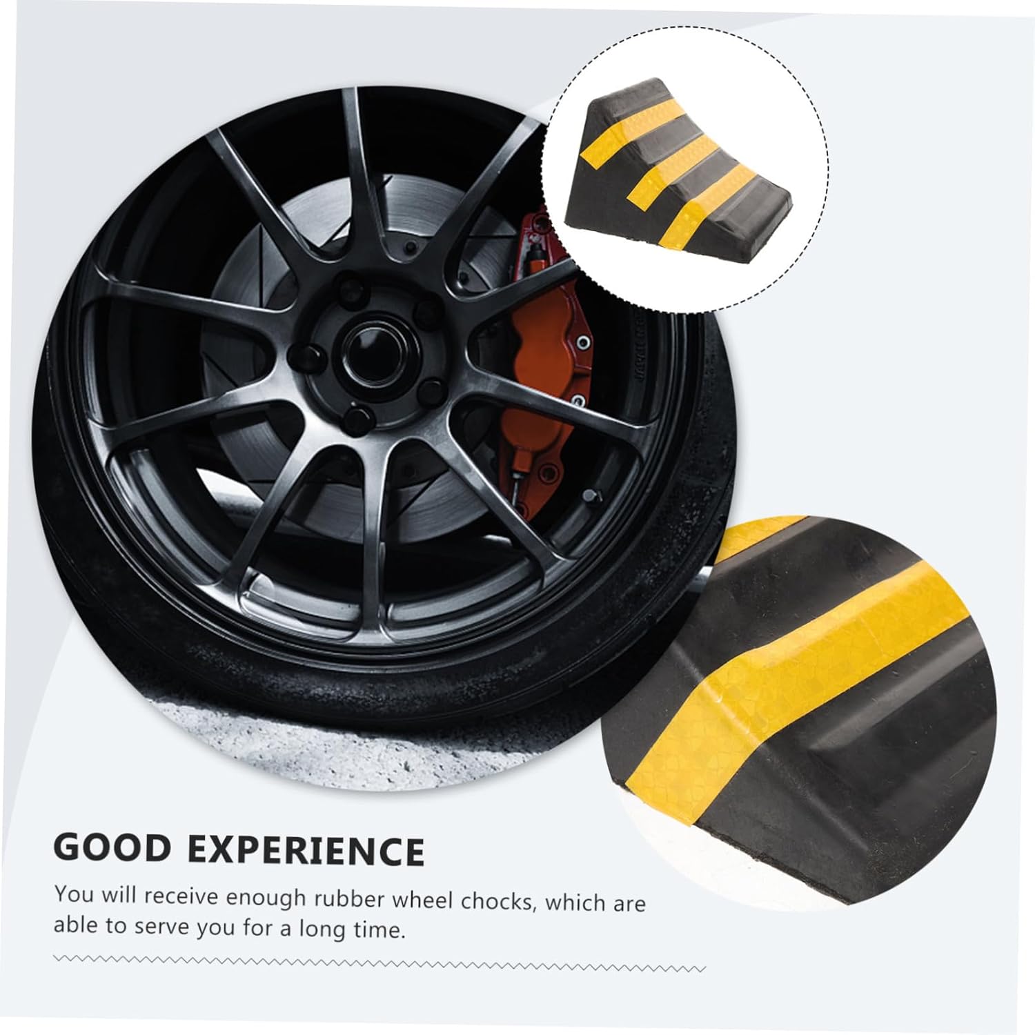 Vehicle Wheel Chock Heavy Duty Rubber Tire Support Pad for Cars Trucks and Rvs -Skid Design for Safe Parking Uneven for Maintenance and Stabilizing Trailers