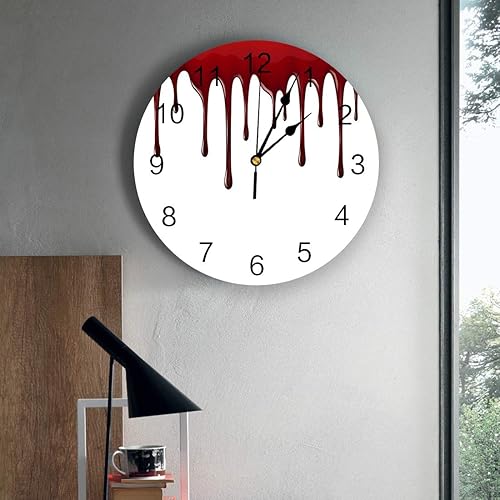 Miniatura 4 de Reloj de pared silencioso sin tictac, decoración del hogar, de terror de Halloween, esfera de número de 10 pulgadas, funciona con pilas, movimiento