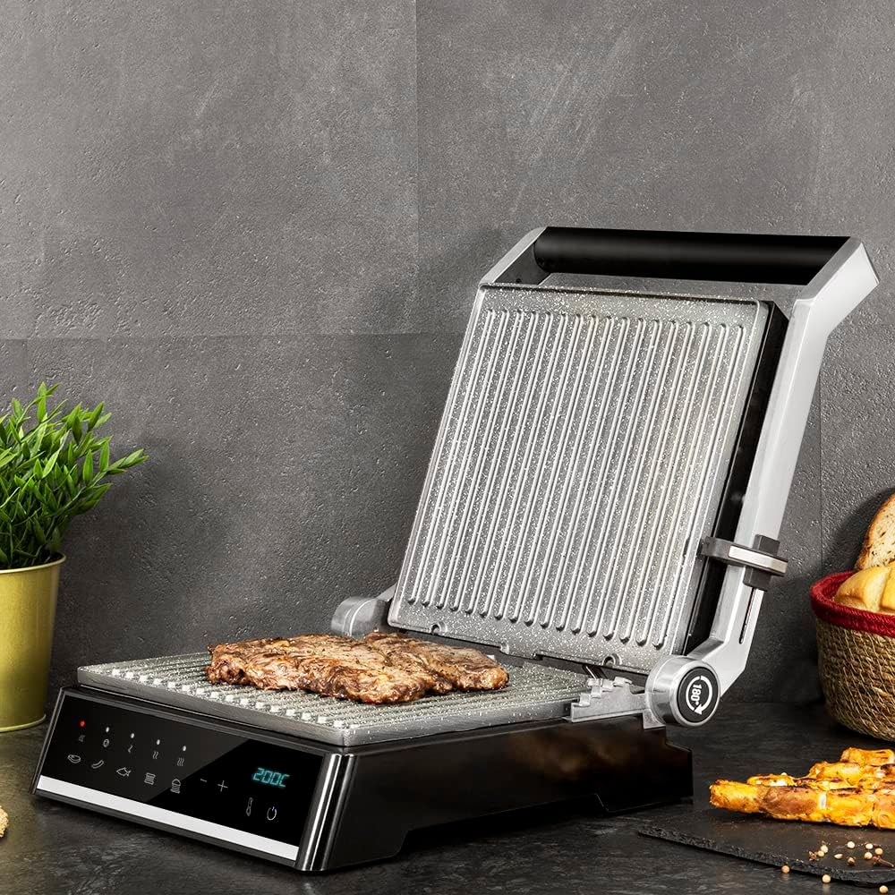 Cecotec Griglia elettrica RocknGrill Smart Temp/Temperatura Regolabili, 180º, Piano Rimovibile, Vassoio Raccoglibriciole 2000W Cecotec Griglia elettrica RocknGrill Smart Temp/Temperatura Regolabili, 180º, Piano Rimovibile, Vassoio Raccoglibriciole 2000W