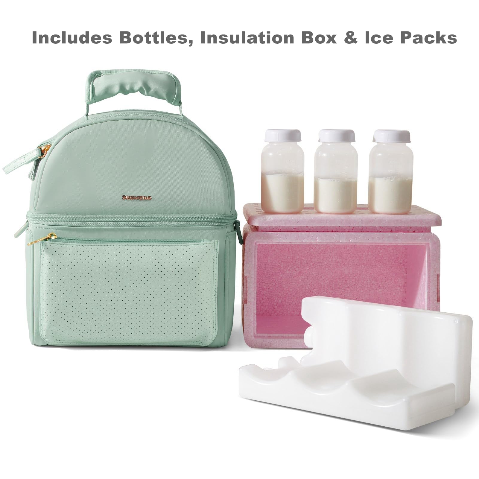 SUNVENO Sac isotherme pour lait maternel avec boîte isolante amovible