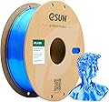 eSUN PLA Soie Filament 1.75mm, Soyeux Brillant Imprimante 3D Filament PLA, Précision Dimensionnelle +/- 0.05mm, 1KG Bobine (2.2 LBS) Filament d'impression 3D pour Imprimante 3D, Bleu Soie
