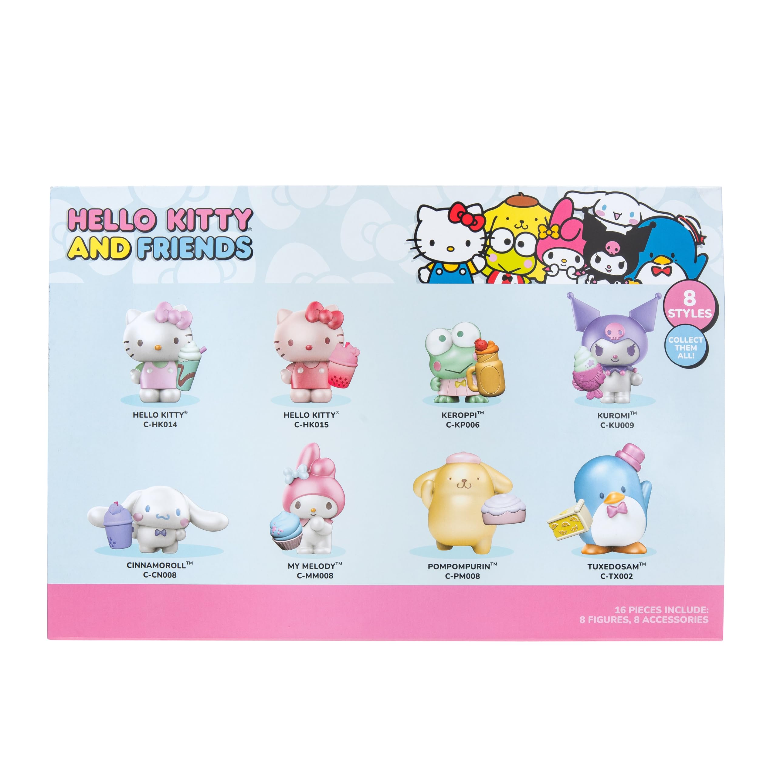 Hello Kitty 2" Figure - Confezione da 8 personaggi ufficiali da collezionista - Carini personaggi Hello Kitty in abiti divertenti - Perfetto per sacchetti per feste, decorazioni torte, regali e