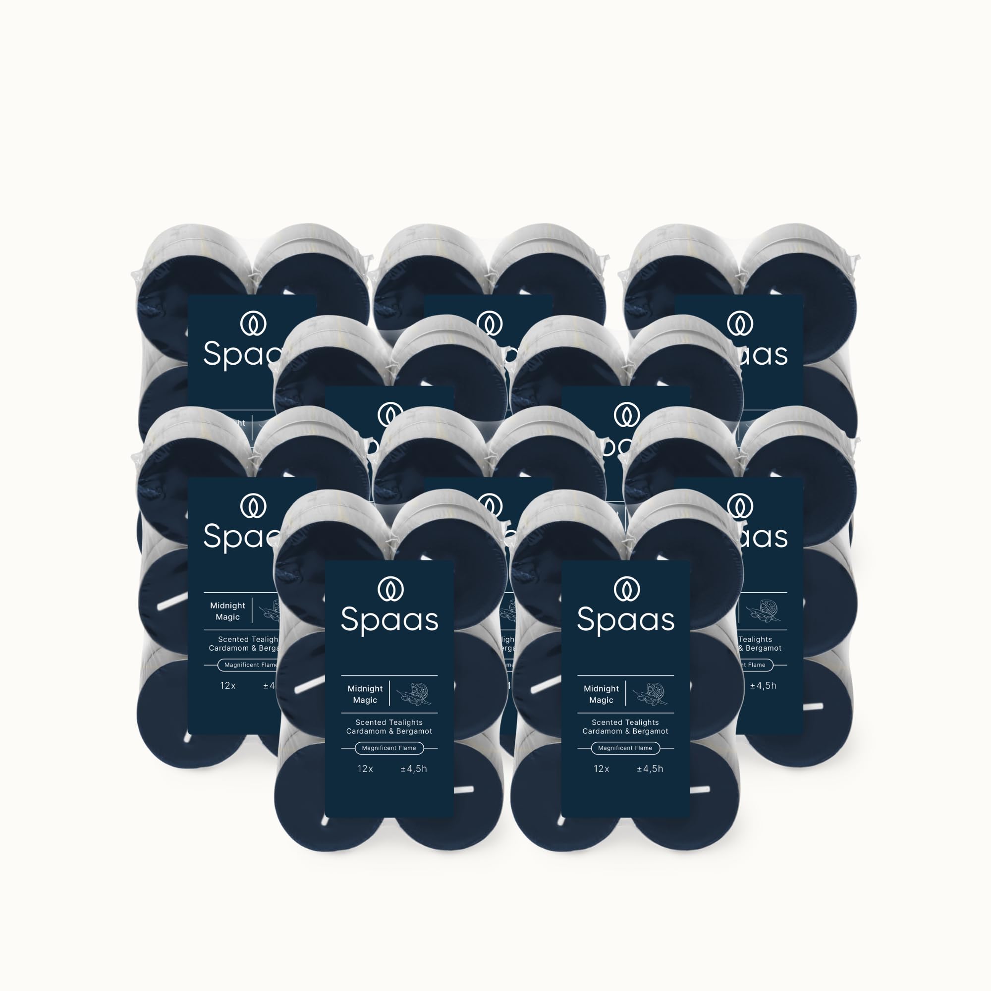Spaas 120 Lumini Profumate, ± 4.5 Ore, Cardamomo e Bergamotto