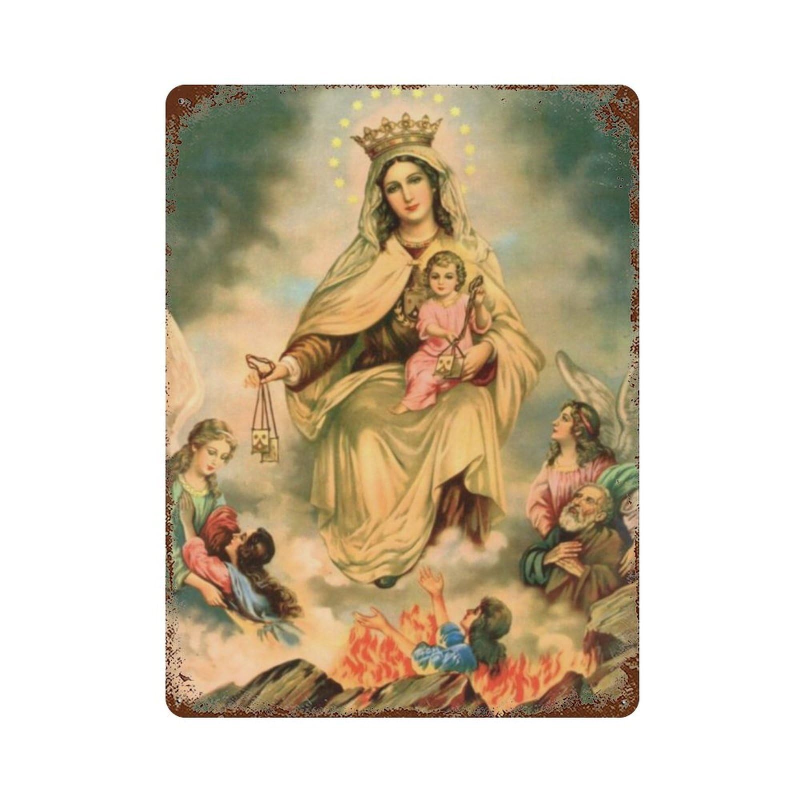 xiaoxiaoshen Our Lady of Carmen (4) Wall Decor Art Metal Tin Poster Modern Home Decor Art Home Bar Shop Decorations Vintage Sign 40x30cm