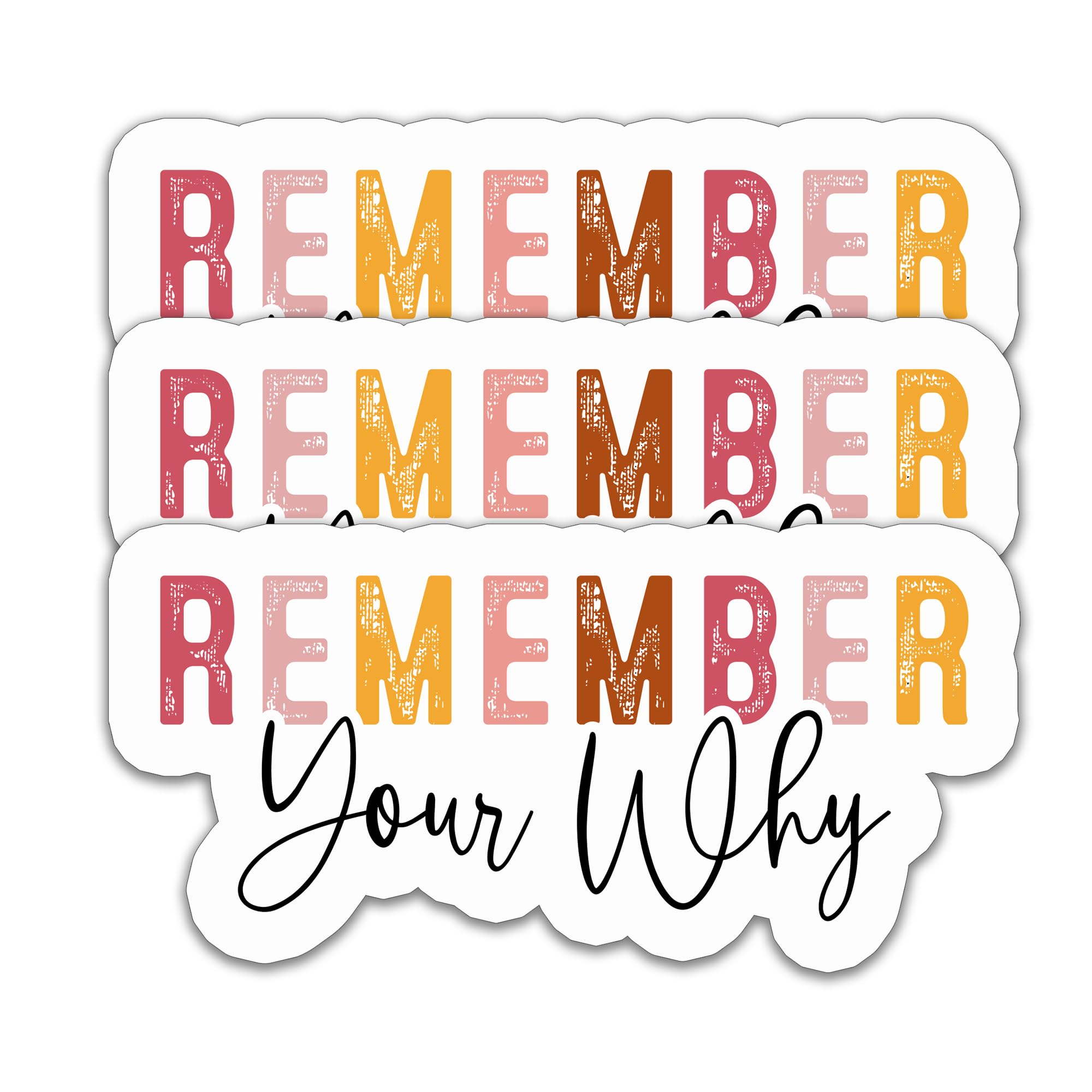 (3 pezzi) Remember Your Why Sticker, adesivo in vinile per la consapevolezza della salute mentale, citazioni motivazionali, citazioni ispiratrici, adesivi in vinile impermeabili, per decorare libri,