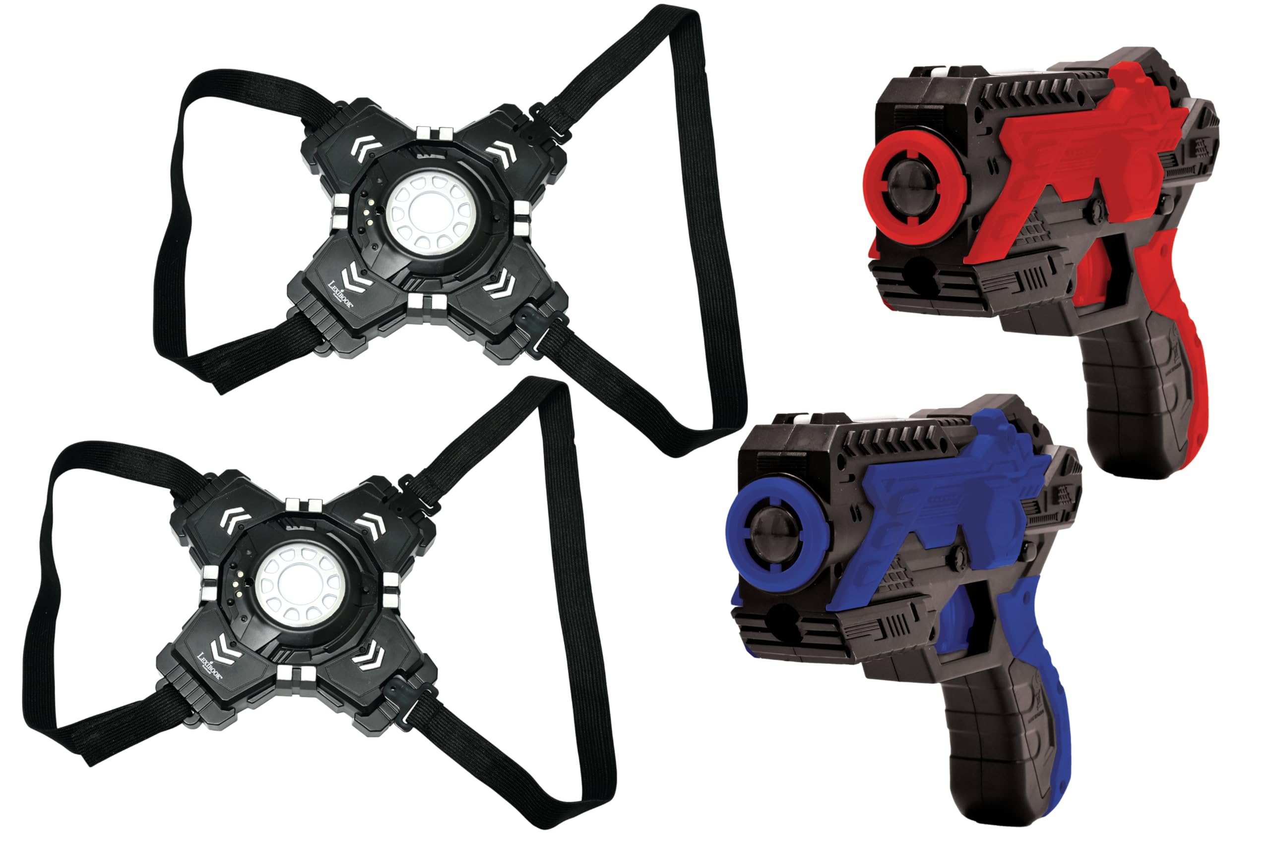 Lexibook, Galactic Battle Laser-Tag-Set, JG250 | 2 Laserpistolen, 2 Westen, 25 m Reichweite, Ton- und Lichteffekte