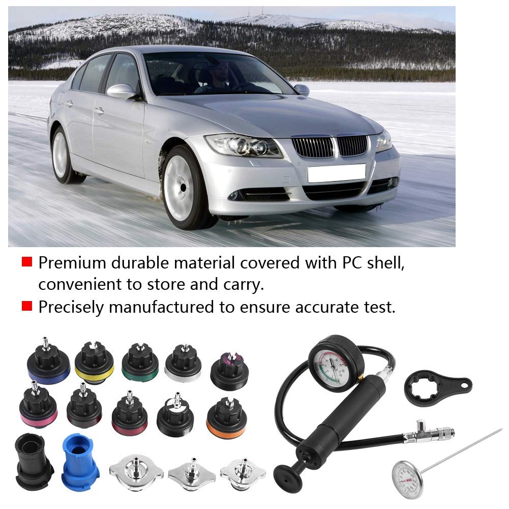 Universal Water Leak Detector Kit, 18Pcs Cooling System Tester Radiator Sets Automotive Diagnostic & Test Tool Sets Water Leak Detector Car Cooling System Tester Kit