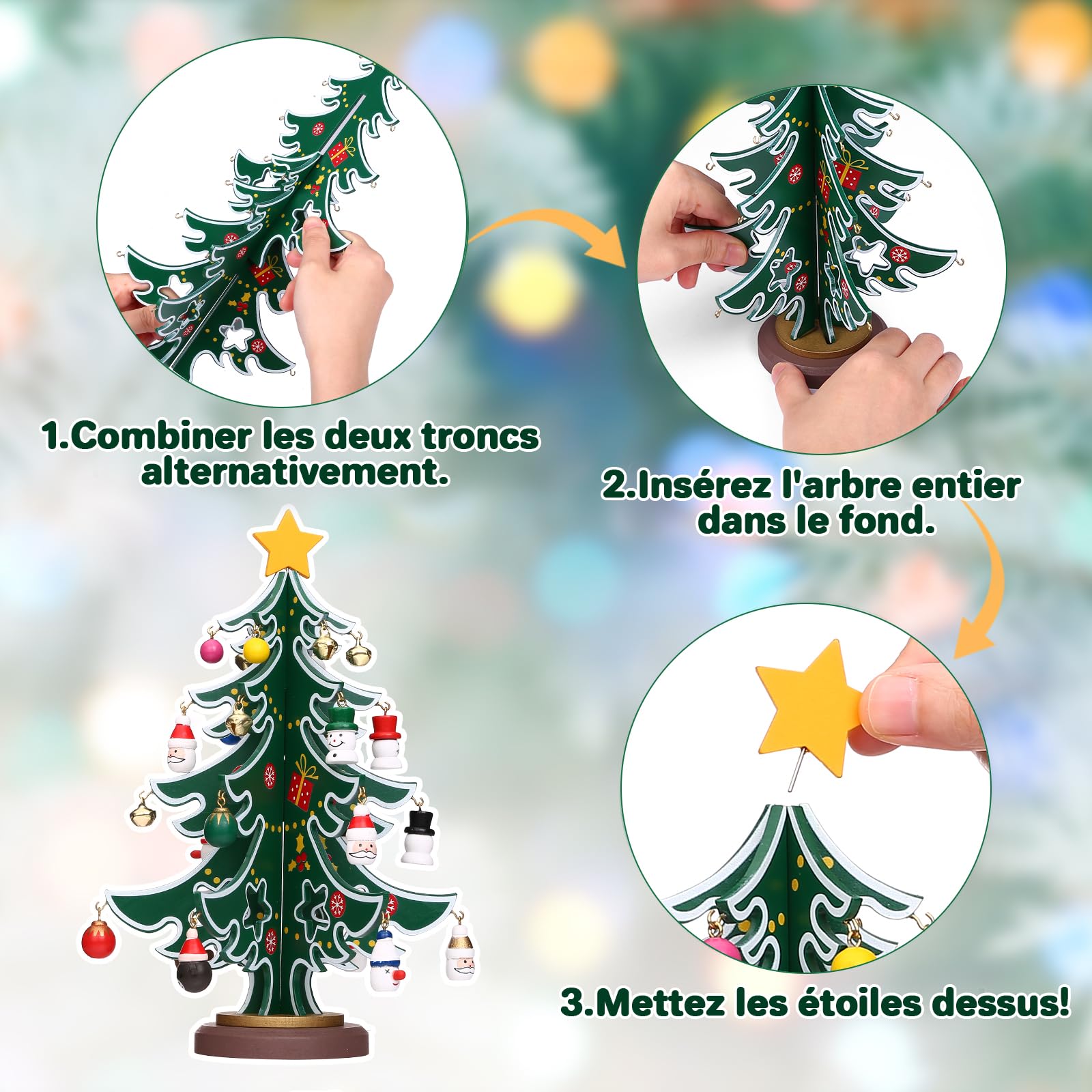 LIHAO Calendario dell'Avvento 2026, Mini Albero di Natale in Legno con 24 Ornamenti Pendenti Decorazione Natale Conto alla Rovescia DIY Regalo di Natale per Bambini Adulti