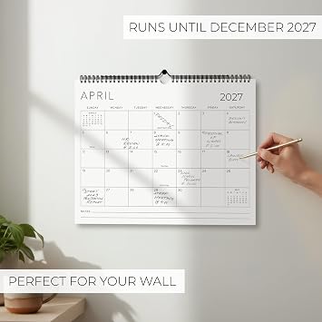 Beautiful 2026-2027 Wall Calendar - Runs from June 2026 until December 2027 - Large 14.5 x 11.5 Office Wall Calendar for Easy Organizing