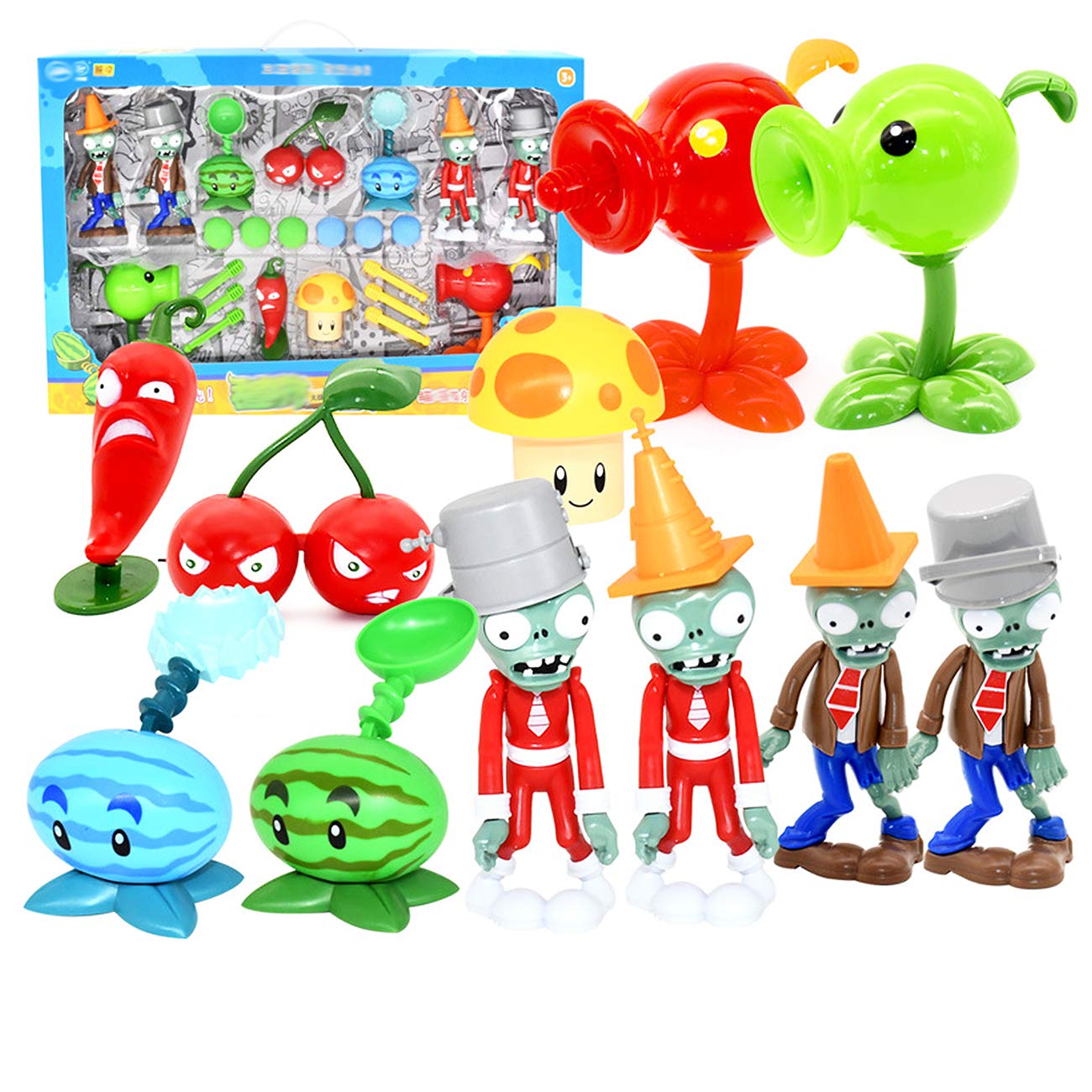 Plants vs.Zombies 2 Action Figures Toys Gift Box,Hidden Acousto-optic of Game,Desktop Games Party Ga