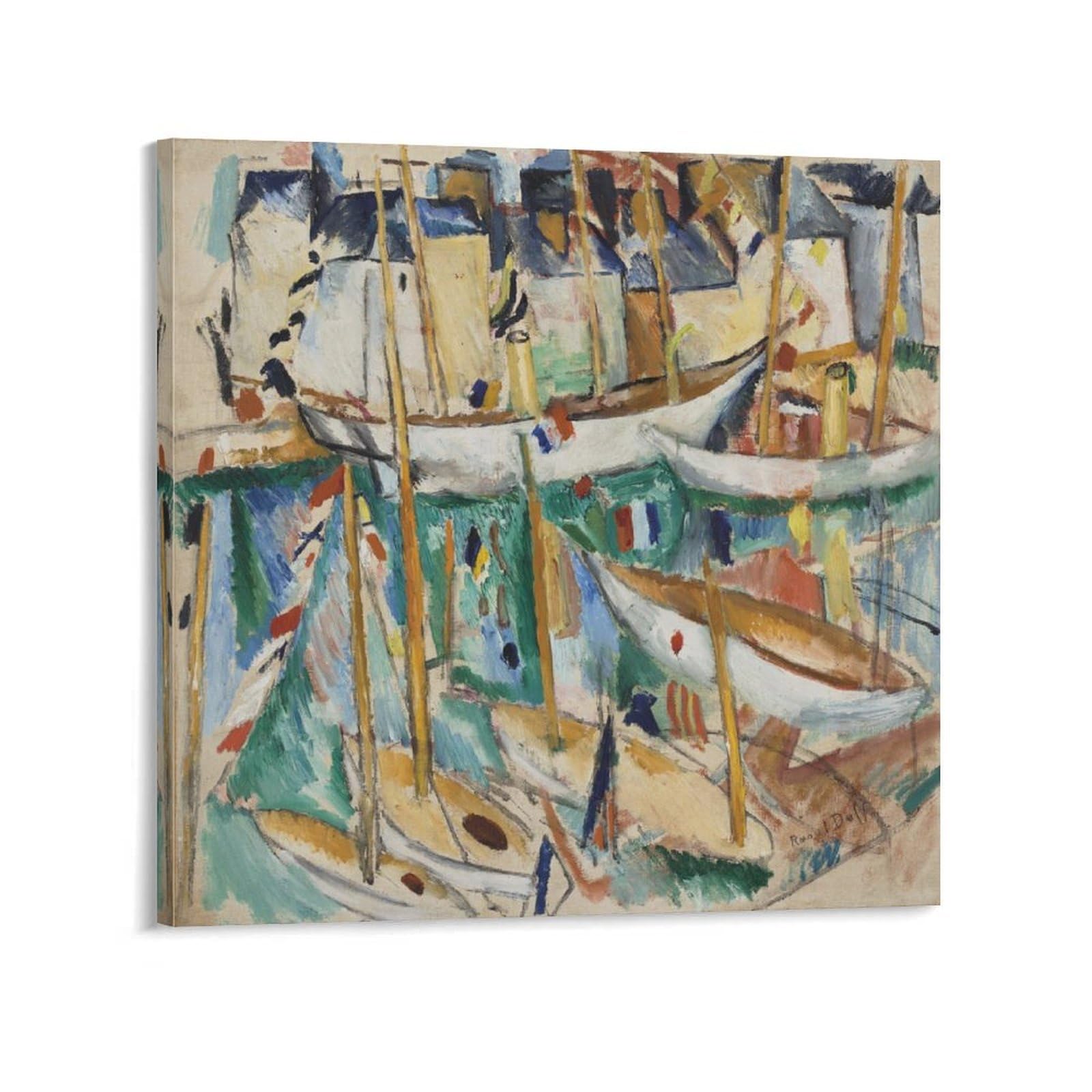 KLAGCBDF Raoul Dufy Les Bateaux Home Decor Poster Wall Art Hanging Picture Print Decorative Painting Posters 16x16inch(40x40cm)