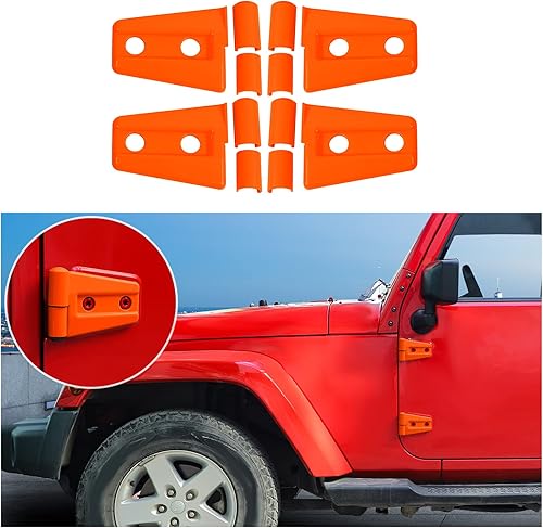 Miniatura 8 de 8 cubiertas protectoras de bisagra de puerta para Jeep Wrangler JK JKU 2007-2018 de 4 puertas (negro mate)