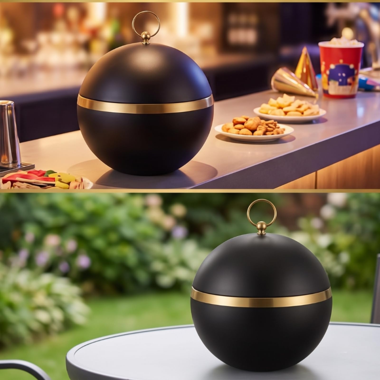 Cubitera Fútbol Térmico Cubitera con Tapa y Pinzas Portátil Cubo para Anfitrión