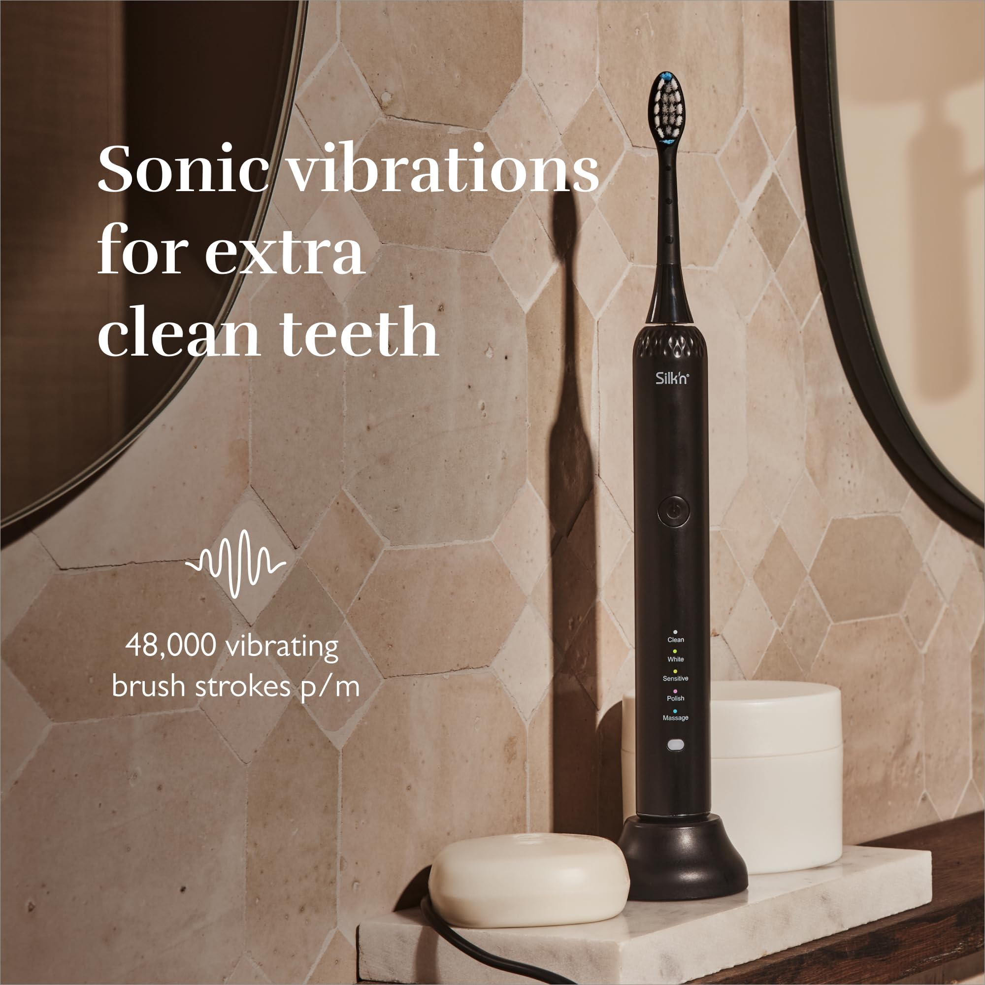Silk'n Sonicsmile Plus, Negro, Cepillo Eléctrico Sónico para Unos Dientes Limpios y Blancos