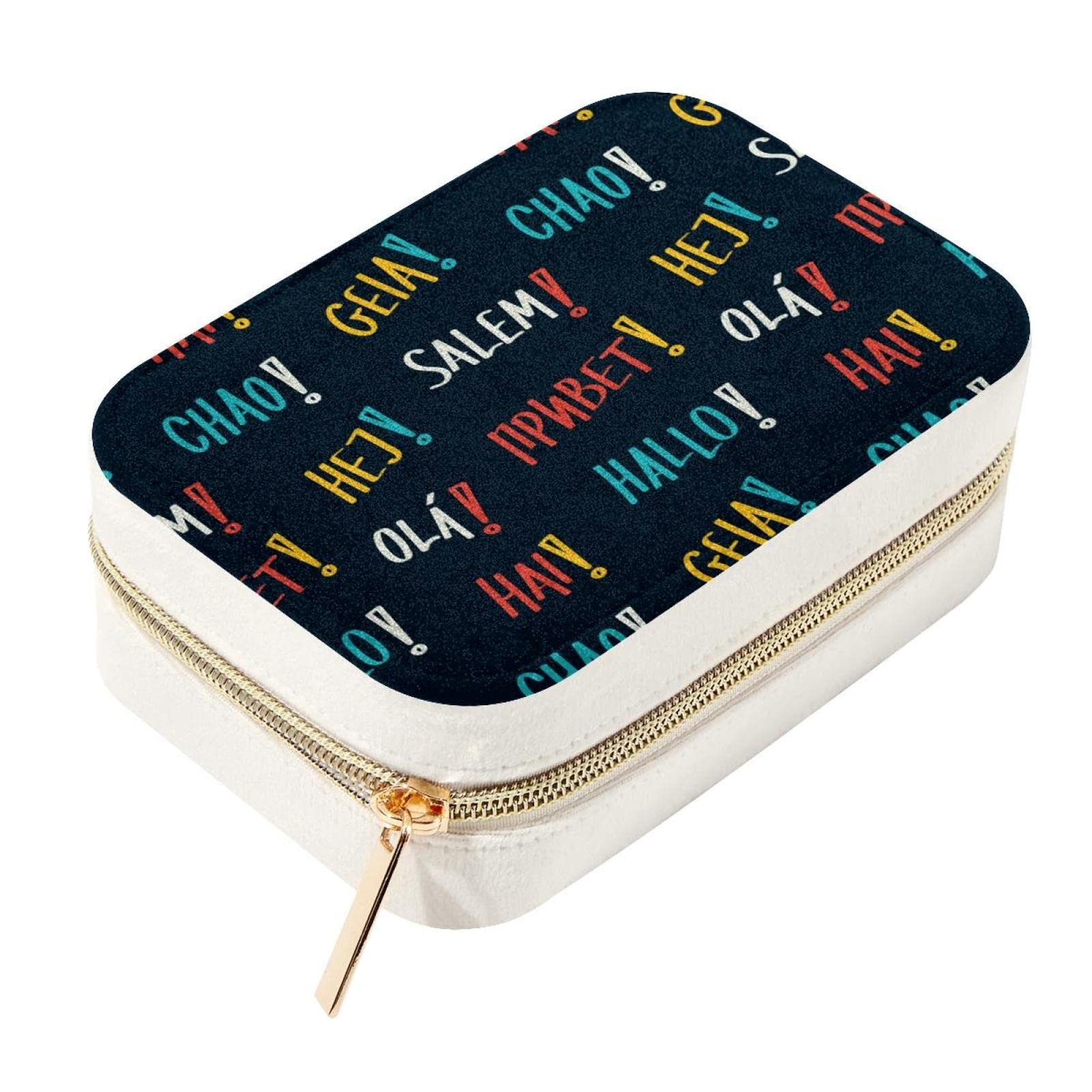 Caja organizadora de joyas pequeña con soporte para collares y pulseras portátil