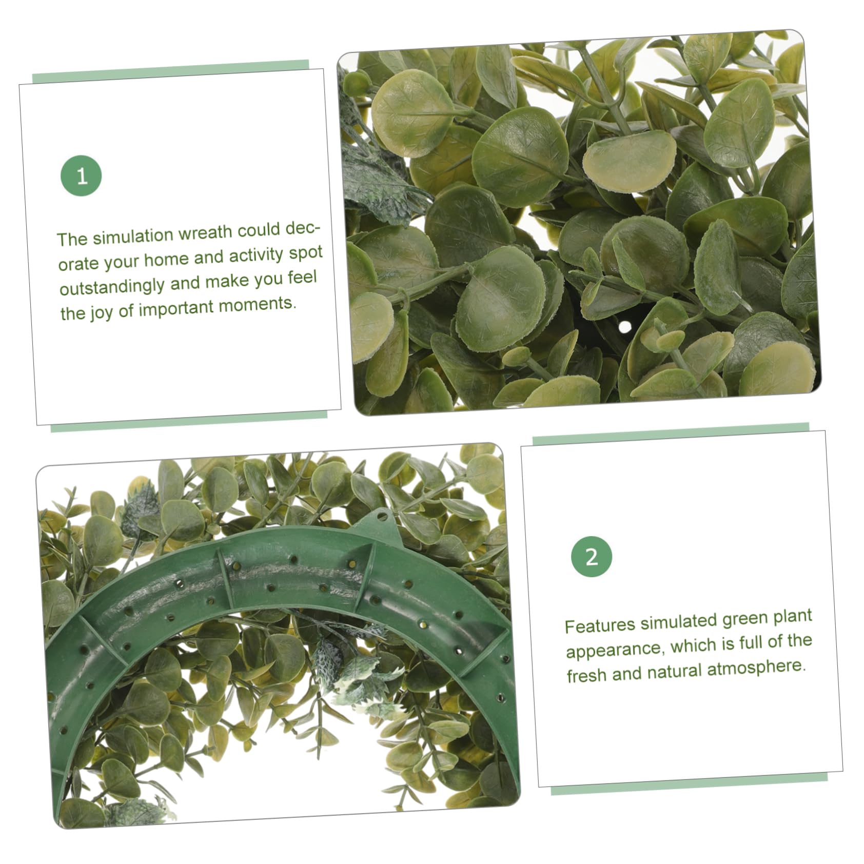 1stück Eukalyptus-wandkranz Aus Kunstmaterial Für Hochzeiten Türdekoration Und Festliche Anlässe Grüner Pflanzenkranz Dekorative Haushaltsgirlande