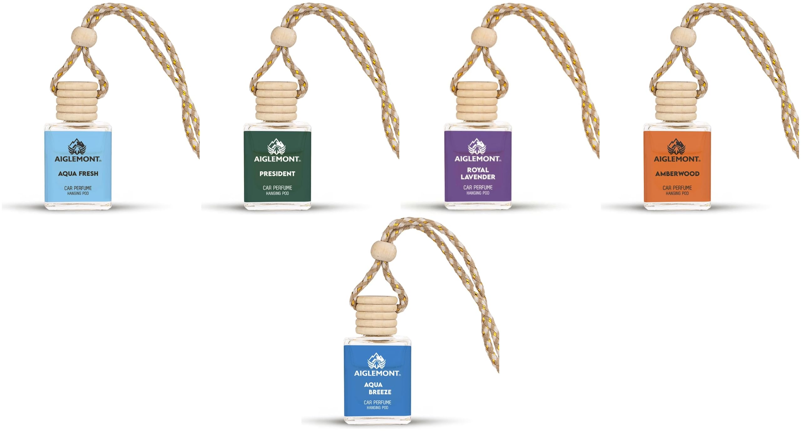 Car Perfumes combos | Aqua Fresh+ President + Royal Lavender+ Amberwood+ Aqua Breeze| Combo of 5 | 10 ml Each-image-23