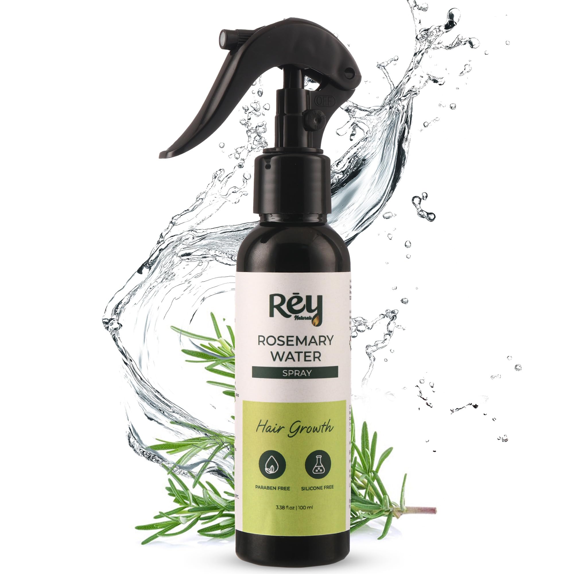 Aqua Range | Pure Rosemary Water Spray For Hair Growth - 100ml | Non-Oily Hair Spray For Shiny Frizz Free Hair | Rosemary Water Spray For Strong & Thick Hair | For All Hair Types