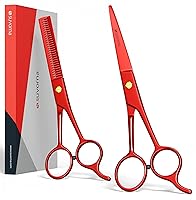 Vista 13 de Suvorna Juego de tijeras para cortar el cabello y tijeras de adelgazamiento – Juego de tijeras profesionales para el cabello – Tijeras de peluquería