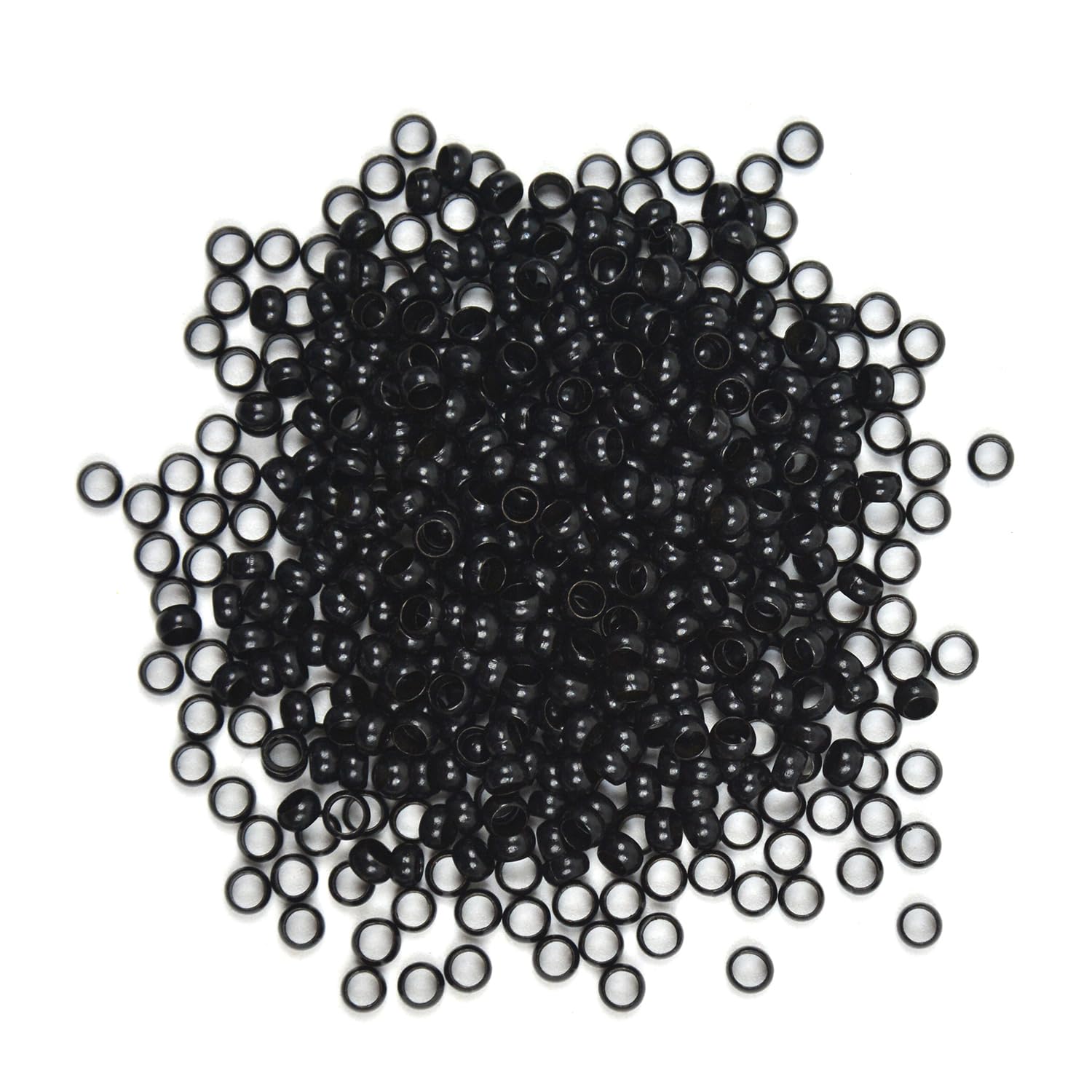 4.0mm Micro Rings Links Nano Beads Copper Nano Rings Hair Beads for Hair Extensions (200Pcs Black), 4.0(200 Pcs)
