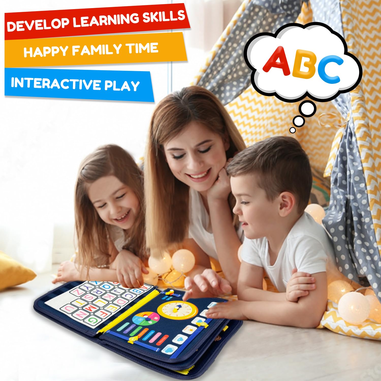 Montessori Busy Board & Busy Book dla małych dzieci – zabawki sensoryczne i edukacyjne, zabawka podróżna do samolotu i samochodu, prezent edukacyjny dla chłopców