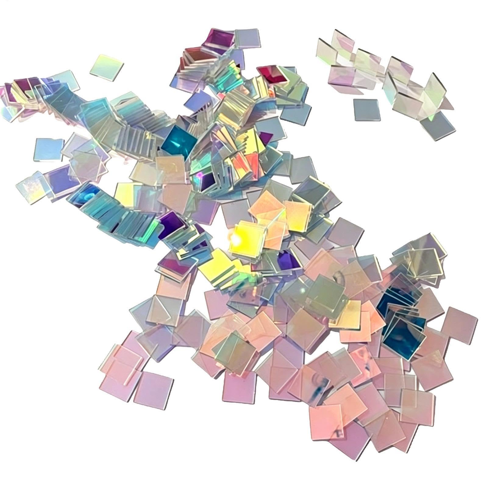 Rainbow Acrylic Sheet - 3x3cm Holographic Acrylic Sheets, 100 Piece Double-Sided Boards | Colored Acrylics Sheets | for Home Crafts Display Party Wedding Classroom Office Artwork
