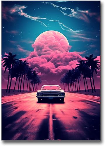 Miniatura 1 de Unique Synthwave Style Retro Art, 80s style art, framed poster print, guest room art, cool living room art, Wall Art poster, poster Prints