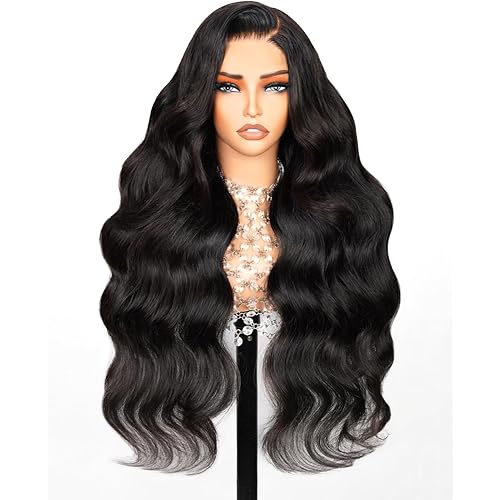Arabella 5x6 Wear and Go Glueless Wigs Human Hair 210% Density Glueless Wig 12a Pre Cut Lace Front Wigs Human Hair 100% Pre Bleached Plucked Body Wave Wig (20inch, 5X6 Body Wave)