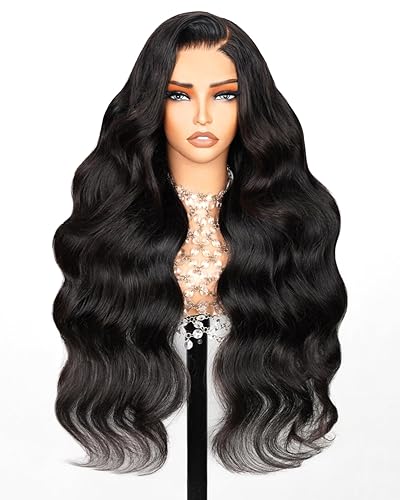 Arabella Pelucas de cabello humano sin pegamento de 5 x 6, densidad del 210 %, sin pegamento, pelucas de cabello humano 12A precortadas con encaje