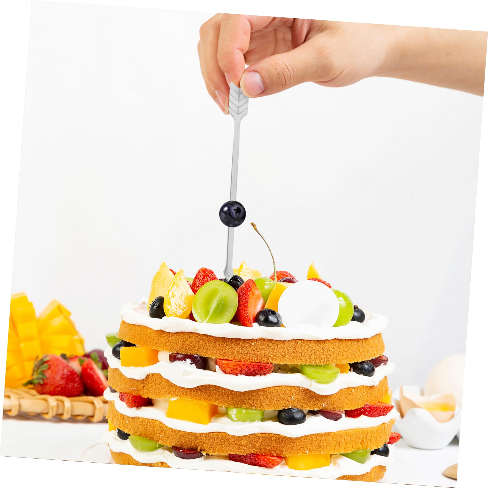 BESTonZON 10pièces Fourchettes à Dessert Acier Inoxydable Ustensiles De Pâtisserie Pour Gâteaux Fruits Et Outils De Service Élégants Pour Magasins Et Maison